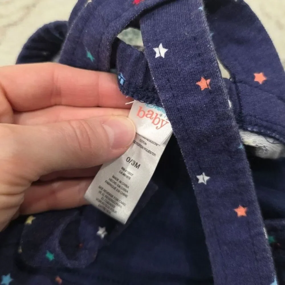 Disney Baby Navy Blue Mickey Mouse Stars Baby Romper 0-3 months
